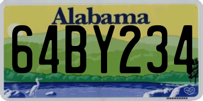 AL license plate 64BY234
