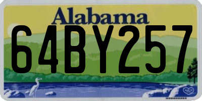 AL license plate 64BY257