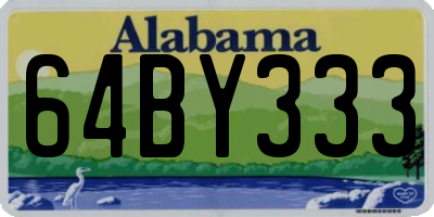 AL license plate 64BY333