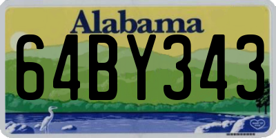 AL license plate 64BY343
