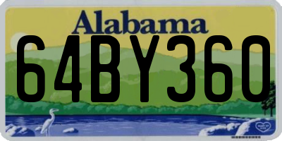 AL license plate 64BY360