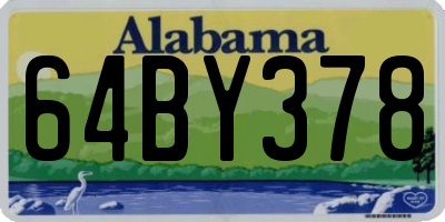 AL license plate 64BY378