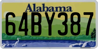 AL license plate 64BY387
