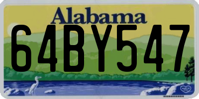 AL license plate 64BY547
