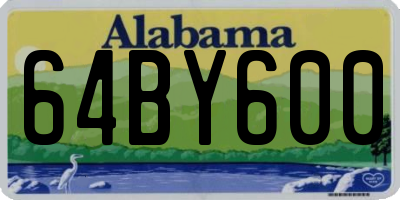 AL license plate 64BY600