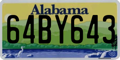 AL license plate 64BY643