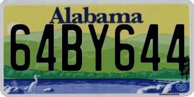 AL license plate 64BY644