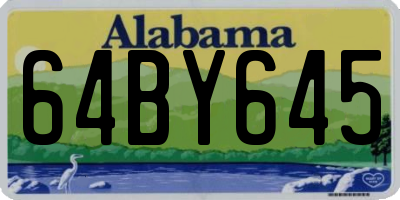 AL license plate 64BY645