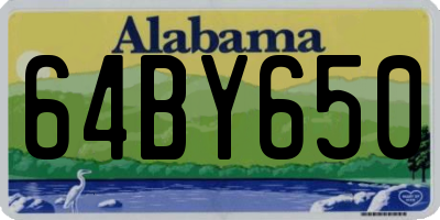 AL license plate 64BY650
