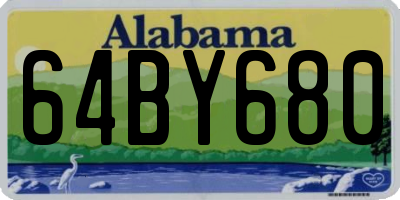 AL license plate 64BY680