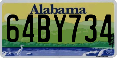 AL license plate 64BY734