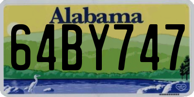 AL license plate 64BY747