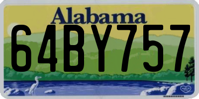 AL license plate 64BY757