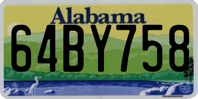 AL license plate 64BY758