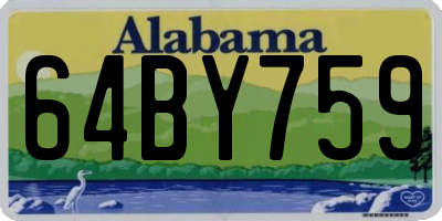 AL license plate 64BY759
