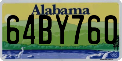 AL license plate 64BY760