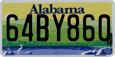 AL license plate 64BY860