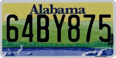AL license plate 64BY875