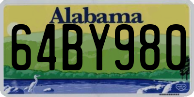 AL license plate 64BY980