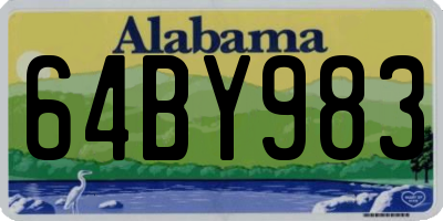 AL license plate 64BY983