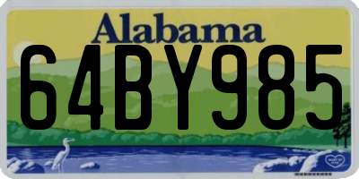 AL license plate 64BY985