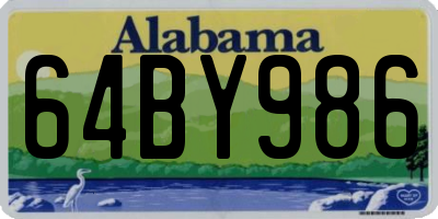 AL license plate 64BY986