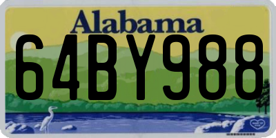 AL license plate 64BY988