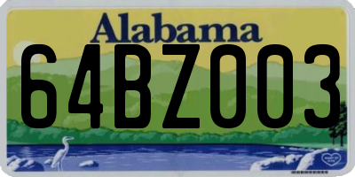 AL license plate 64BZ003