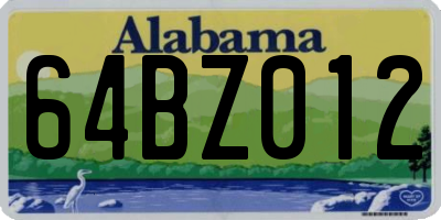 AL license plate 64BZ012