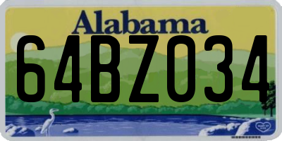AL license plate 64BZ034