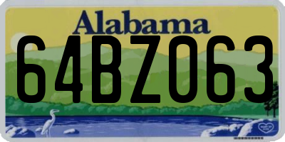 AL license plate 64BZ063