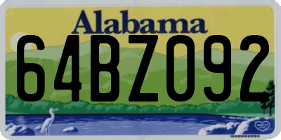 AL license plate 64BZ092