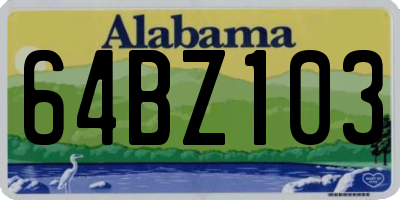 AL license plate 64BZ103