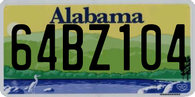 AL license plate 64BZ104