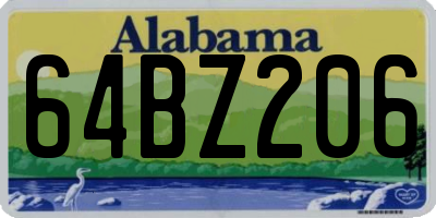 AL license plate 64BZ206