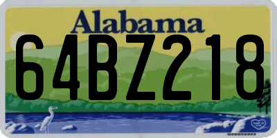 AL license plate 64BZ218