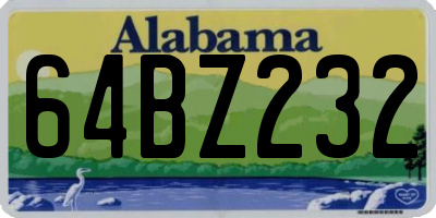 AL license plate 64BZ232
