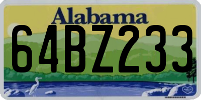 AL license plate 64BZ233
