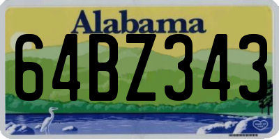 AL license plate 64BZ343
