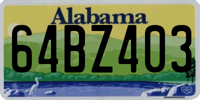 AL license plate 64BZ403