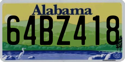 AL license plate 64BZ418