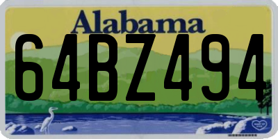 AL license plate 64BZ494