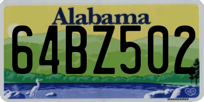 AL license plate 64BZ502