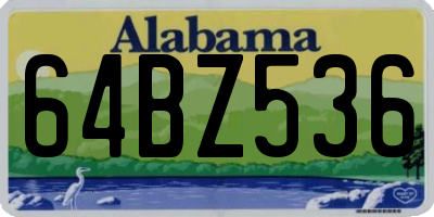 AL license plate 64BZ536