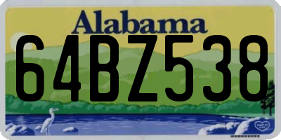 AL license plate 64BZ538