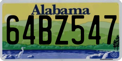 AL license plate 64BZ547