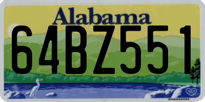 AL license plate 64BZ551