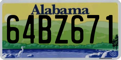 AL license plate 64BZ671