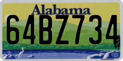 AL license plate 64BZ734