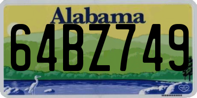 AL license plate 64BZ749